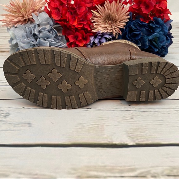 Brown Sweater Cuff Lace Up Ankle Boot - Picture 12 of 15